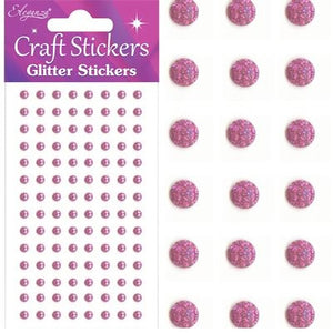 Craft Stickers 112 Glitter gems Fuchsia No.28 (4mm)
