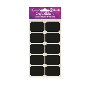 Craft Chalkboard Stickers Rectangle Black 35mm x 50mm (20 pack)