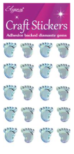 Craft Stickers Boy Footprints Pearl Blue No.25