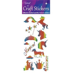 Craft Stickers Unicorn Rainbow Glitter