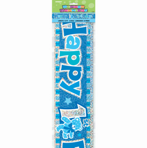 Happy 1st Birthday Blue Prism Banner (12 ft)