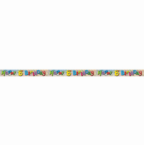 Happy 8th Birthday Prism Banner (12 ft)