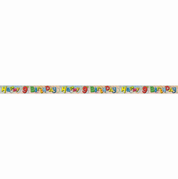 Happy 9th Birthday Prism Banner (12 ft)
