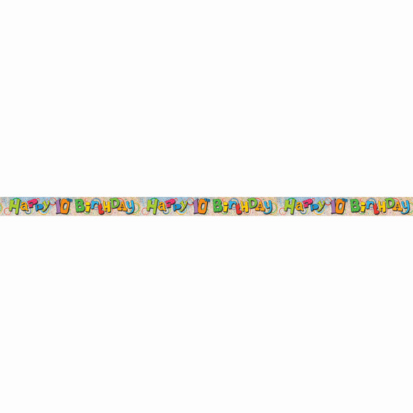 Happy 10th Birthday Prism Banner (12 ft)