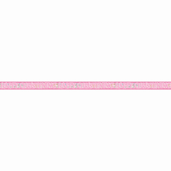 Pink Christening Prism Banner (12 ft)