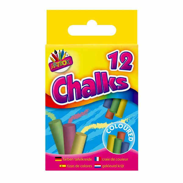 Colour Chalks In hanging box (12 Pack)