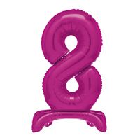 30" Hot Pink Standing Number 8 Foil Balloon (Non Inflated)