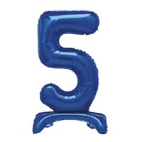 30" Blue Standing Number 5 Foil Balloon (Non Inflated)