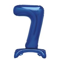 30" Blue Standing Number 7 Foil Balloon (Non Inflated)