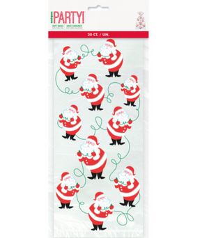 Twinkle Santa Cellophane Bags (20 Pack)