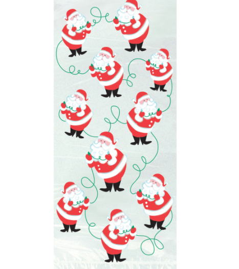 Twinkle Santa Cellophane Bags (20 Pack)