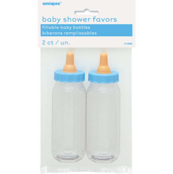 Blue Fillable Baby Bottle Favor 5" (2 Pack)