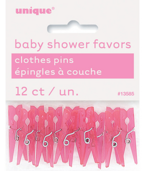 Baby Pink Clothespin Favors (12 Pack)