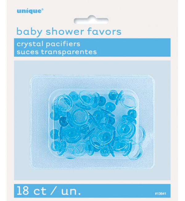 Blue Crystal Pacifier Favors 1" (18 Pack)