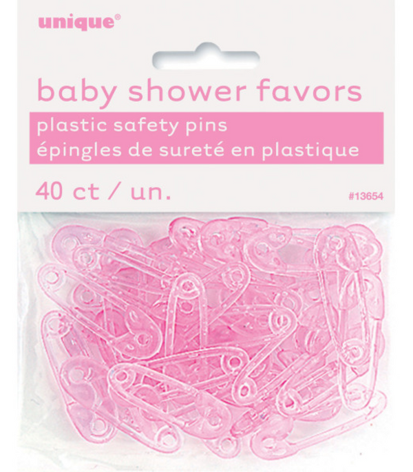 Pink Baby Pin Plastic Favors (40 Pack)