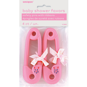 Pink Baby Pin Favors (4 Pack)