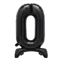 30" Black Standing Number 0 Foil Balloon (Non Inflated)