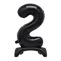 30" Black Standing Number 2 Foil Balloon (Non Inflated)
