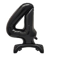 30" Black Standing Number 4 Foil Balloon (Non Inflated)