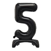 30" Black Standing Number 5 Foil Balloon (Non Inflated)