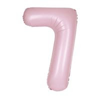 34" Matte Lovely Pink Number 7 Shaped Foil Balloon (Non Inflated)
