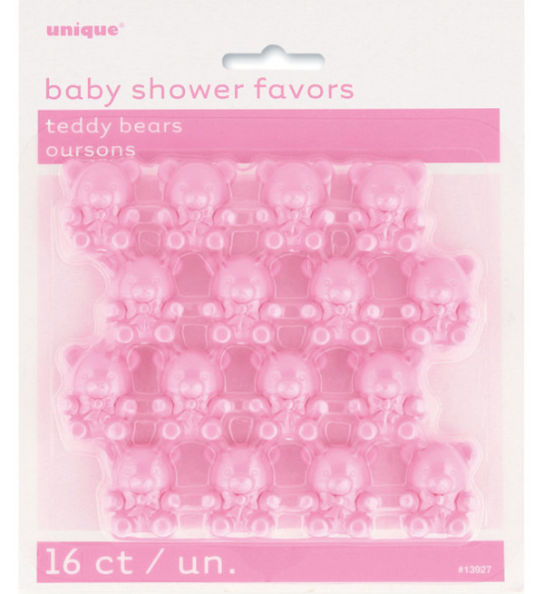 Pink Teddy Bear Favors (16 Pack)