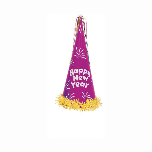 New Years Giant Glitter Cone Party Hat