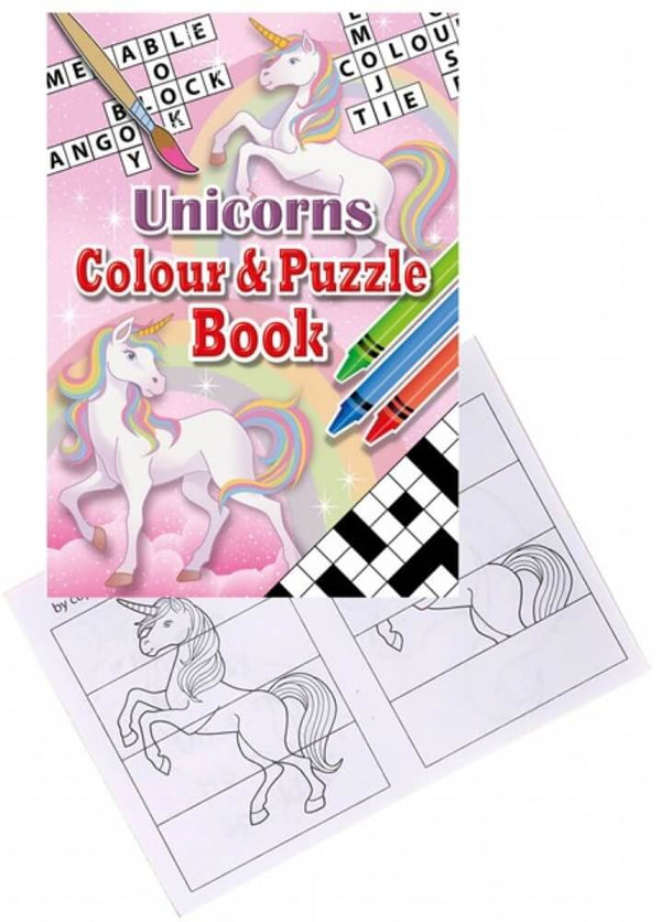 Unicorn A6 Colour & Puzzle Book