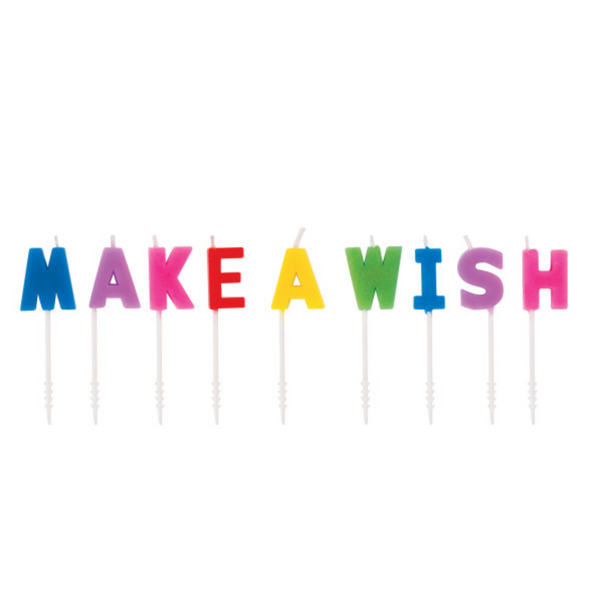 Rainbow "Make a Wish" Letter Pick Birthday Candles