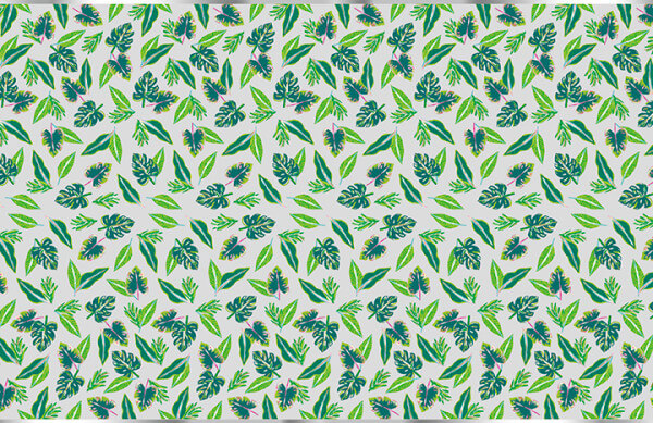 Tropical Leaves Rectangular Plastic Table Cover 54" x 84"