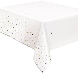 Modern Gold Confetti Rectangular Foil Table Cover (54" x 84")