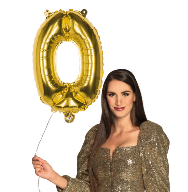 Foil balloon '0' gold (66 cm)