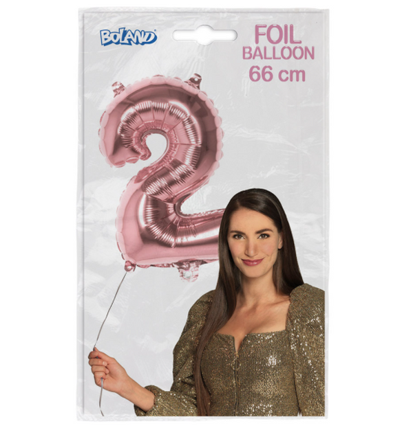 Foil balloon '2' rose gold (66 cm)