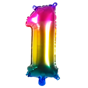 Foil balloon '1' rainbow (36 cm)