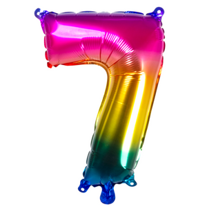 Foil balloon '7' rainbow (36 cm)