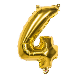 Foil balloon '4' gold (36 cm)