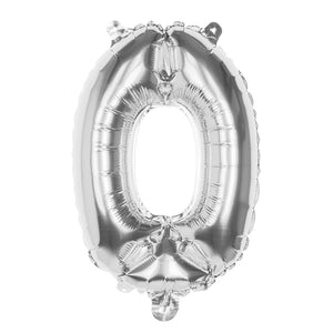 Foil balloon '0' silver (36 cm)