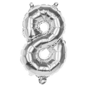 Foil balloon '8' silver (36 cm)