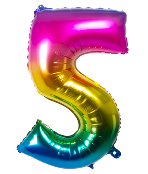 Foil balloon '5' rainbow (86 cm)