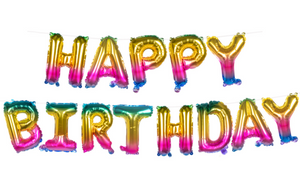 Foil balloon garland 'H A P P Y B I R T H D A Y' (8m)