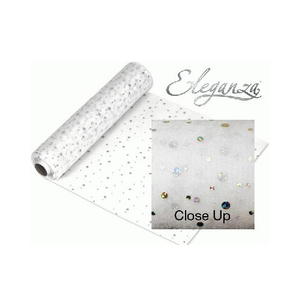 Holographic Dot Organza White (28cm x 20m)