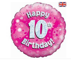 Happy 10th Birthday Pink Holographic