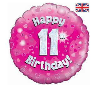Happy 11th Birthday Pink Holographic