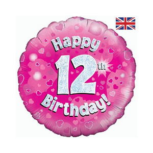 Happy 12th Birthday Pink Holographic
