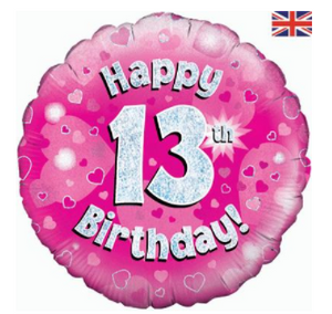 Happy 13th Birthday Pink Holographic