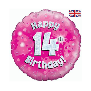 Happy 14th Birthday Pink Holographic