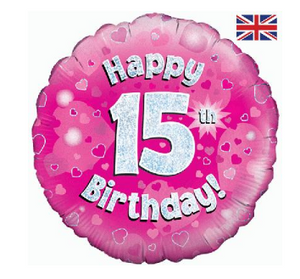 Happy 15th Birthday Pink Holographic