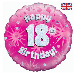 Happy 18th Birthday Pink Holographic