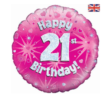 Happy 21st Birthday Pink Holographic