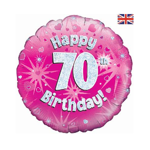 Happy 70th Birthday Pink Holographic